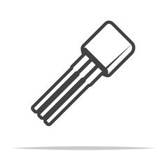 Electronic transistor icon transparent vector isolated - 745007236