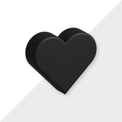 3d Black Heart with textured vector