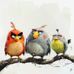 birds on a branch