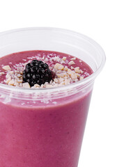 Blackberry and Almond Smoothie in Plastic Cup