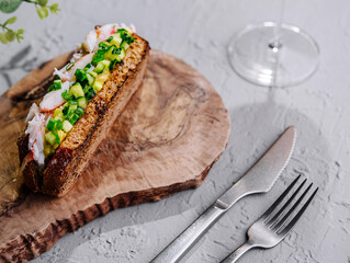 Grilled Crab and Vegetable Sandwich top view