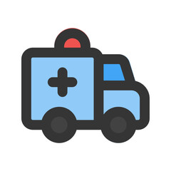Obraz premium ambulance line color icon