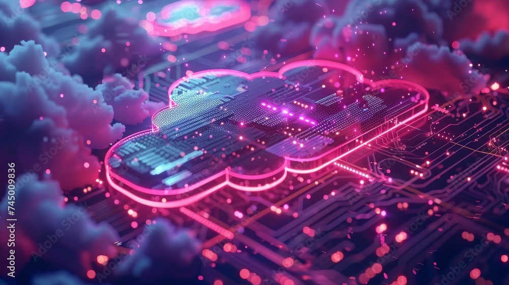 Aufkleber discover the impact of cloud services on technology and innovation, where cloud computing is the cor
