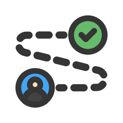 customer journey line color icon