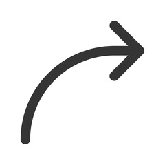 curved arrow line color icon