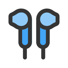 earbuds line color icon