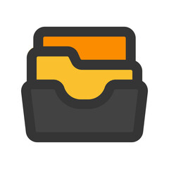 file cabinet line color icon