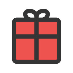 Obraz premium giftbox line color icon