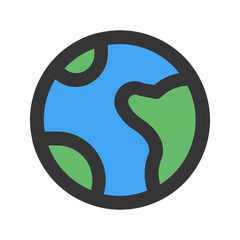 globe line color icon