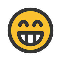 grinning line color icon