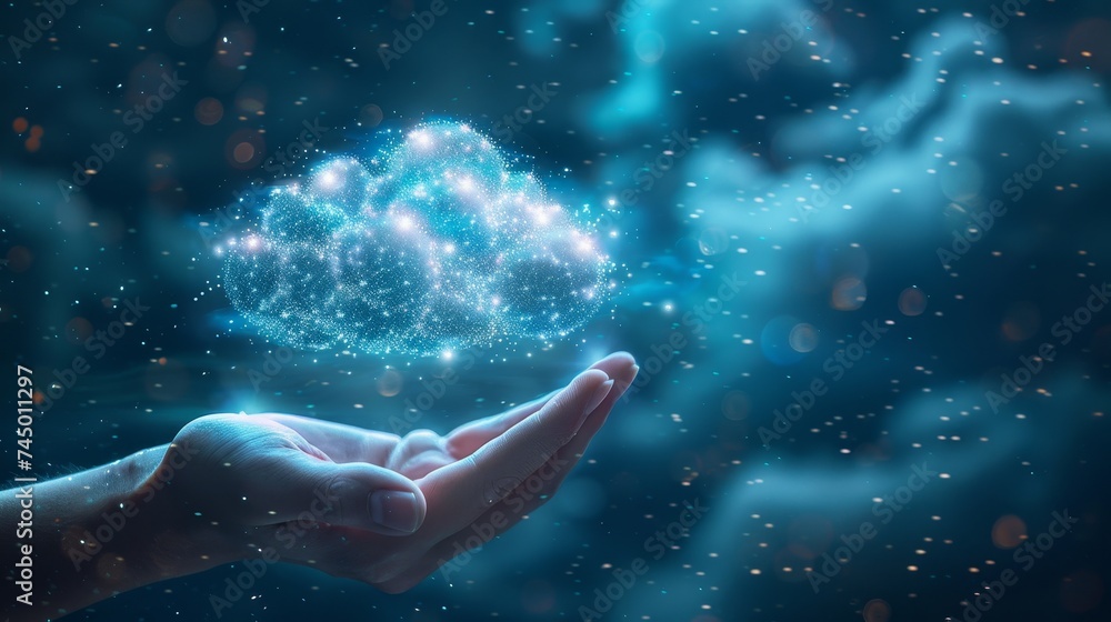 Poster forecasting the future of hybrid cloud, where innovation in technology leads to more efficient and s