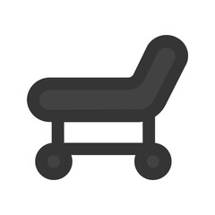 hospital bed line color icon