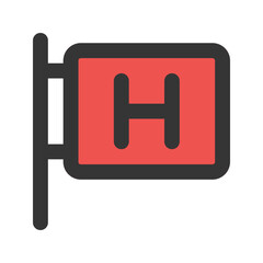 hotel sign line color icon