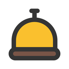 hotel bell line color icon