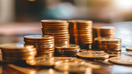 Conceptual image representing the consolidation and refinancing of coins, symbolizing financial strategies and debt management.