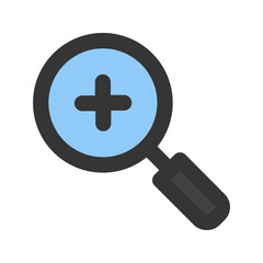 Fototapeta premium magnifying glass line color icon