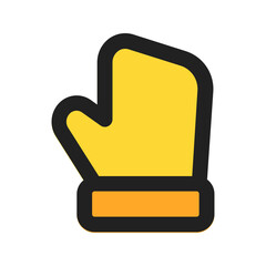mitten line color icon