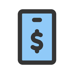 mobile payment line color icon