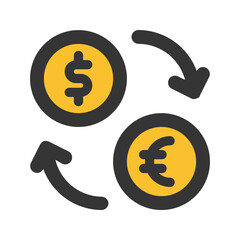 money exchange line color icon