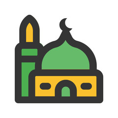 mosque line color icon