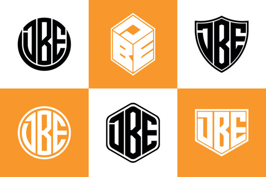 DBE initial letter geometric shape icon logo design vector. monogram, letter mark, circle, polygon, shield, symbol, emblem, elegant, abstract, wordmark, sign, art, typography, icon, geometric, shape