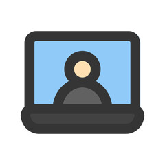 online meeting line color icon