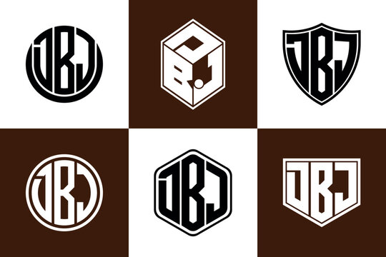 DBJ initial letter geometric shape icon logo design vector. monogram, letter mark, circle, polygon, shield, symbol, emblem, elegant, abstract, wordmark, sign, art, typography, icon, geometric, shape