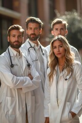 Group of Doctors, Ages 25 to 45, Posed for Portrait