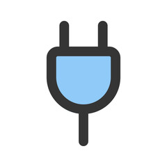 Obraz premium power plug line color icon