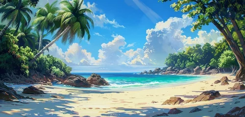 Foto op Plexiglas tropical island with palm trees © Adan
