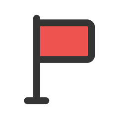 red flag line color icon