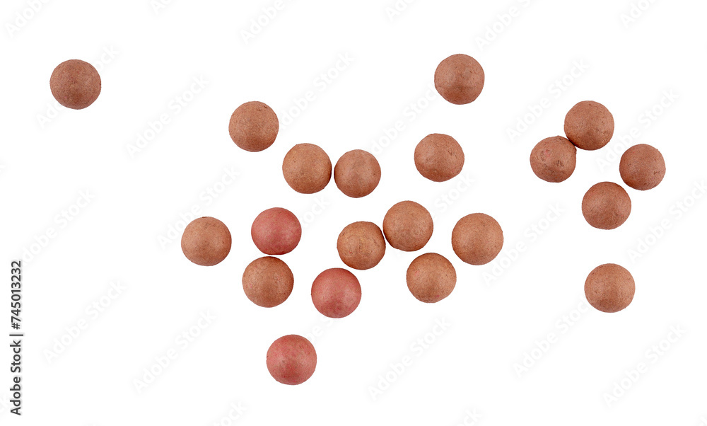 Wall mural makeup powder balls, graphic element isolated on a transparent background