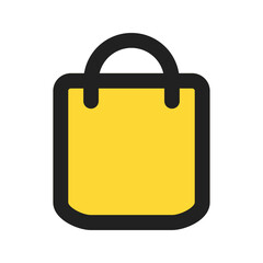 shopping bag line color icon