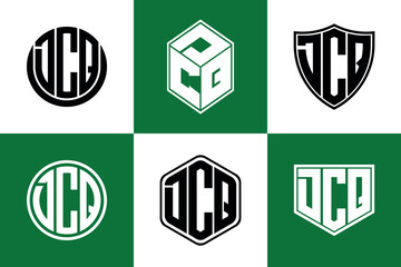 DCQ initial letter geometric shape icon logo design vector. monogram, letter mark, circle, polygon, shield, symbol, emblem, elegant, abstract, wordmark, sign, art, typography, icon, geometric, shape