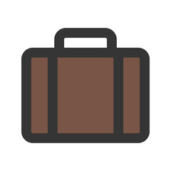 suitcase line color icon