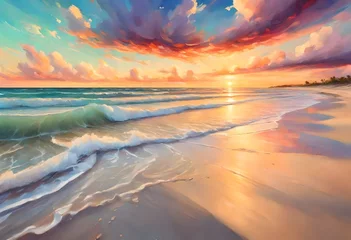 Crédence de cuisine en verre imprimé Coucher de soleil sur la plage sunset on the beach