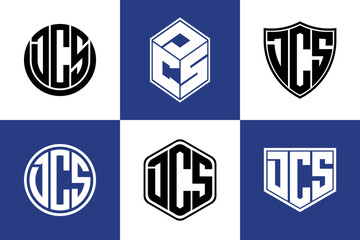 DCS initial letter geometric shape icon logo design vector. monogram, letter mark, circle, polygon, shield, symbol, emblem, elegant, abstract, wordmark, sign, art, typography, icon, geometric, shape - obrazy, fototapety, plakaty