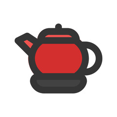 Obraz premium teapot line color icon