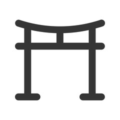 torii gate line color icon