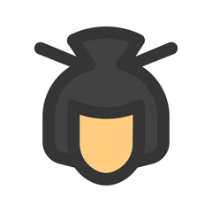 woman line color icon