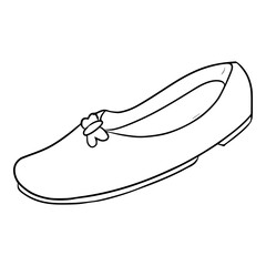 flat shoe illustration hand drawn outline isolated vector