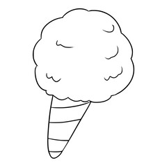 cotton candy illustration hand drawn outline isolated vector