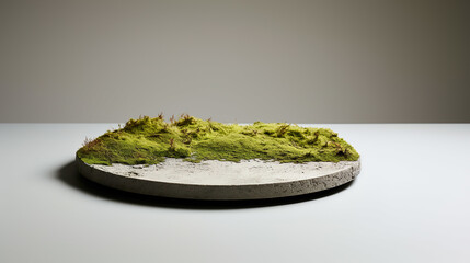 a single aerated concrete plate with moss.