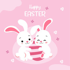 happy easter bunny vector background