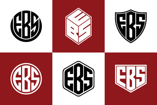 EBS initial letter geometric shape icon logo design vector. monogram, letter mark, circle, polygon, shield, symbol, emblem, elegant, abstract, wordmark, sign, art, typography, icon, geometric, shape