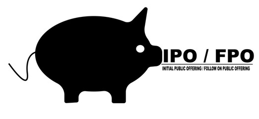 2d illustration IPO vs FPO concept