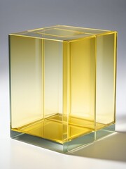 Abstract translucent squared glass with yellow gradient from Generative AI