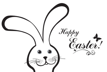 Easter card. Easter bunny rabbit. Vector illustration 