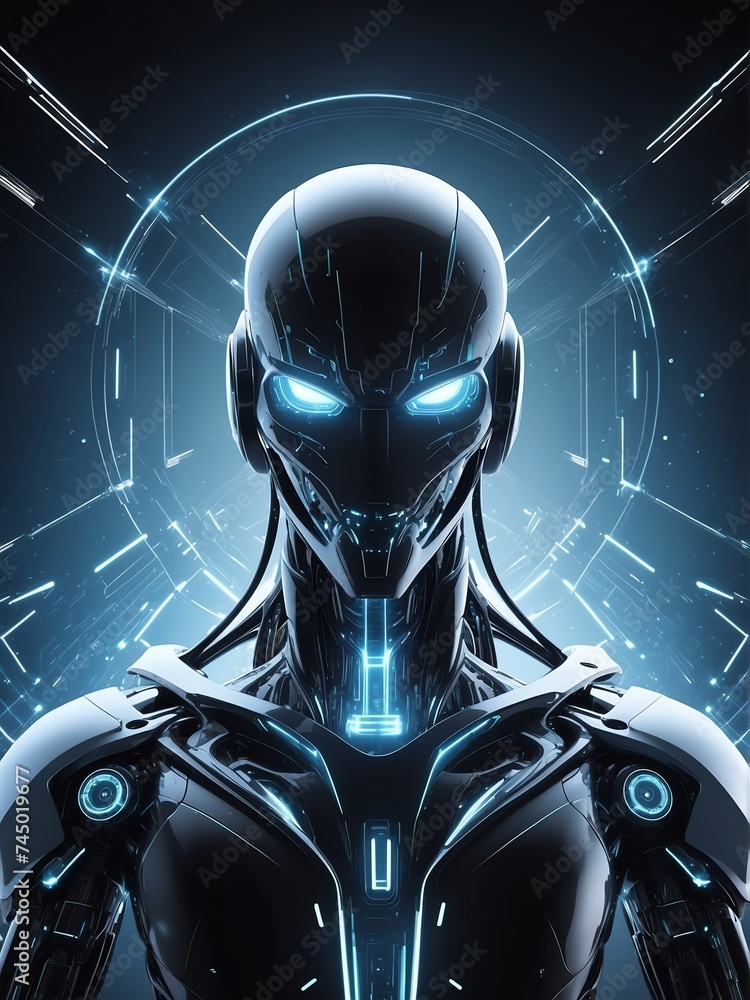 Poster white abstract cyber technology digital space ,energy pathways fusion of internet and metaverse tech