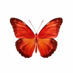 Tropical orange butterfly isolated on white background
